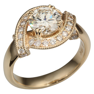 Hand milgrain example on engagement ring Hand milgrain example on engagement ring